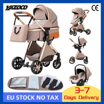 Poussette Multifonctionnelle 3 en 1 Facile à Plier pour Bébé, Siège de Sécurité Portable de Voyage, Norme Européenne pour Nouveau-Né
