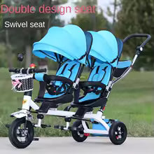 Poussette jumelle Tricycle pour enfants - Duniversbebe.com