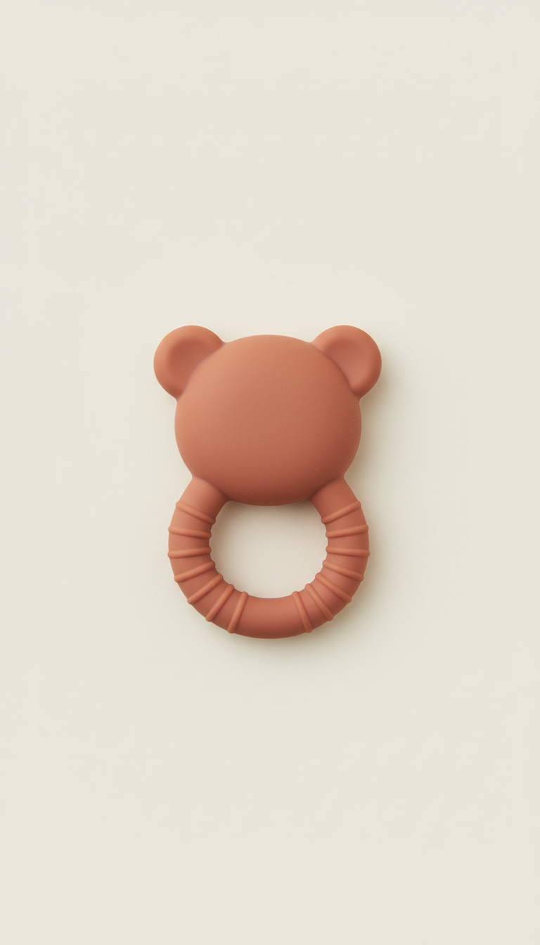 Anneau de dentition ourson couleur terracotta